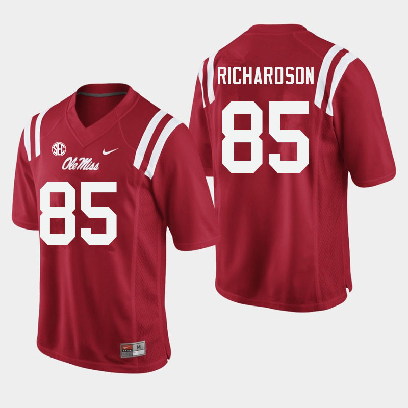 Men #85 Jamar Richardson Ole Miss Rebels College Football Jerseys Sale-Red